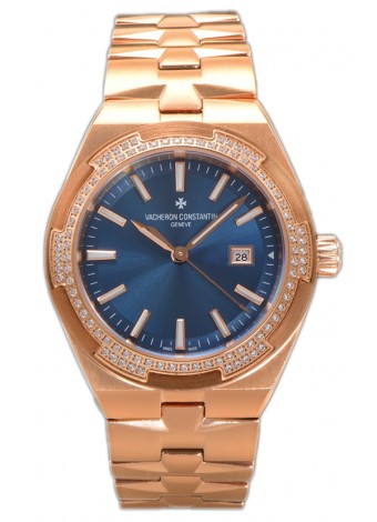 Vacheron Constantin Overseas Caja Oro Rosado Dial Azul 35MM Reloj Réplica Suiza 