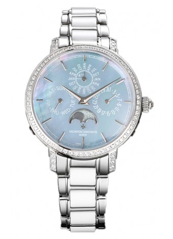 Vacheron Constantin Traditionelle Perpetual Calendar Ultra-Thin Acero Azul Perla Réplica Suiza 