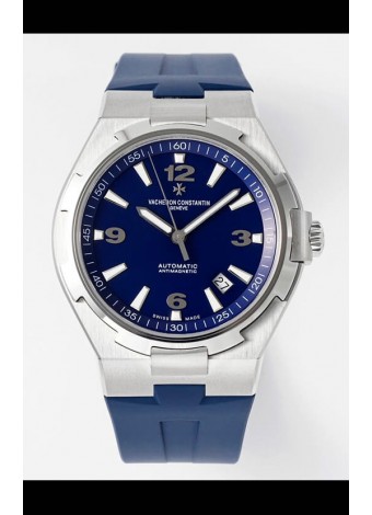 Vacheron Constantin Overseas Reloj Réplica Suizo a Espejo 1:1 Dial en Acero Azul - Correa Goma