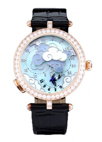 Van Cleef & Arpels Donde Des Papillons Caja Oro Rosado Reloj Movimiento Réplica Suizo
