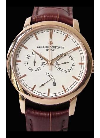 Vacheron Constantin Traditionnelle Day Date Reloj Réplica Suizo Oro Rosado