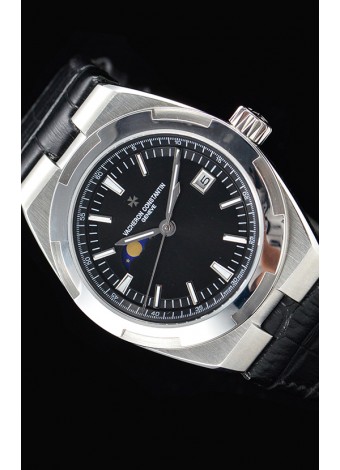 Vacheron Constantin Overseas MoonPhase Reloj Suizo Acero Inoxidable Dial Negro