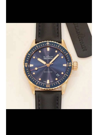 Blancpain Fifty Fathoms BATHYSCAPHE Reloj Réplica Suizo a espejo 1:1 Oro Rosado