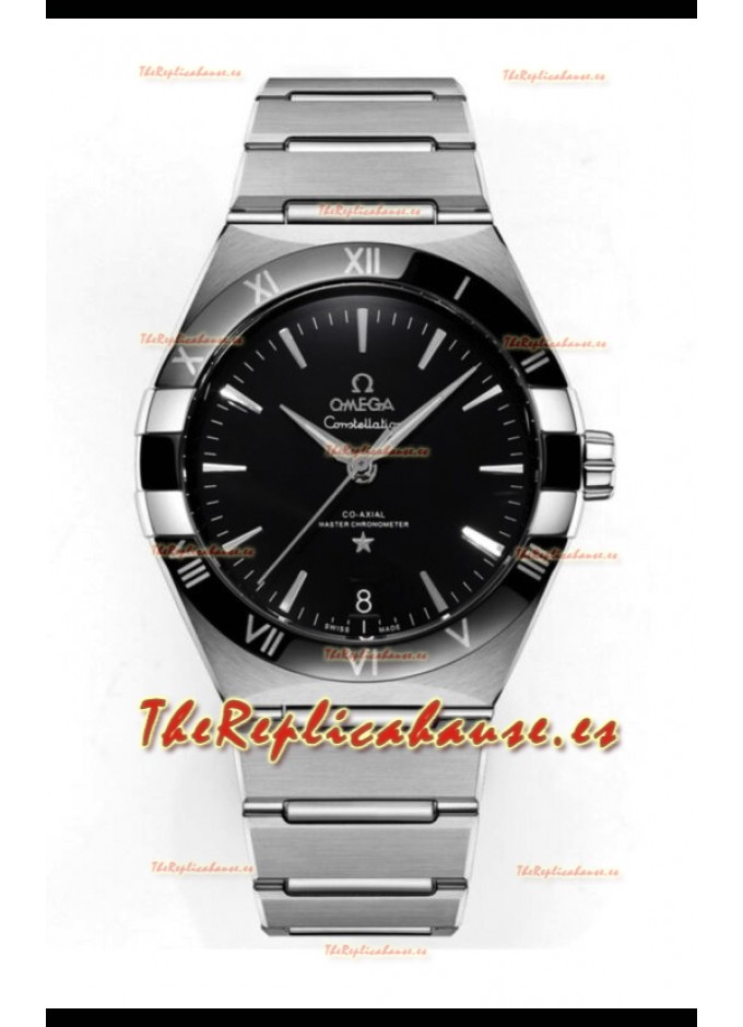 Omega Co-Axial Constellation Acero Inoxidable Dial Negro Réplica