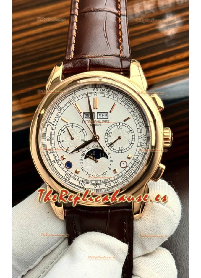 Patek Philippe Grand Complications 5270 Reloj Réplica Suizo en Caja Oro  Rosado Dial Blanco