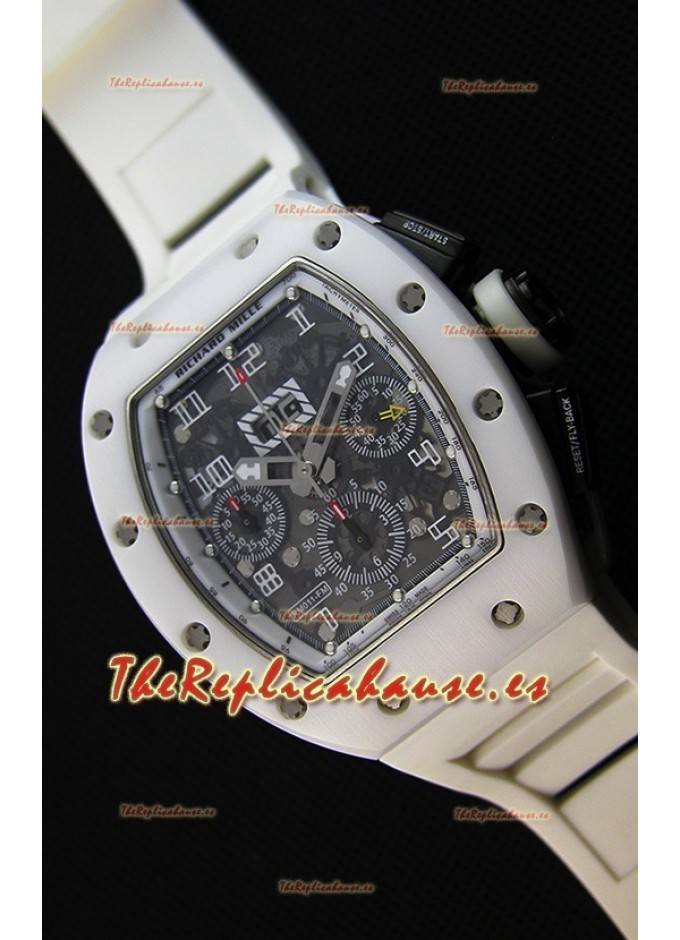 Richard Mille RM011-FM Felipe Massa Reloj con Caja de Cerámica color Blanco  correa en color Blanco