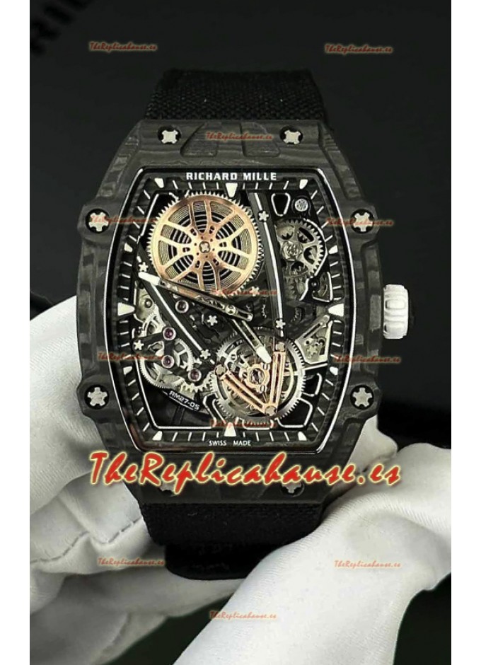 Richard Mille Super Clone 27-05 Negro Carbon Casing Reloj Réplica Suizo