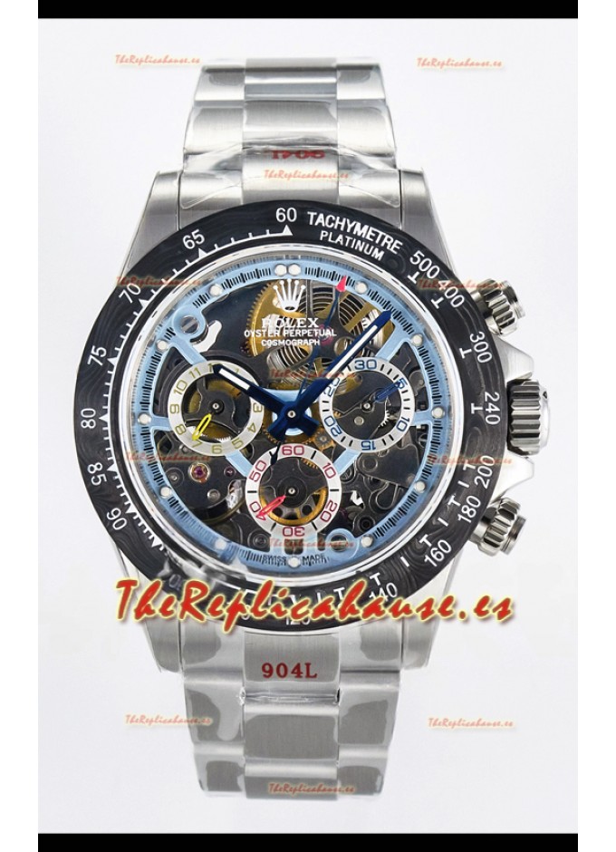 Rolex Daytona Super Clone Artisans De Geneve Acero Inoxidable Reloj Bisel  Carbono Negro