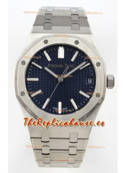 Reloj Royal Oak 15510 con esfera azul, MVMNT con volante de inercia variable, superclon