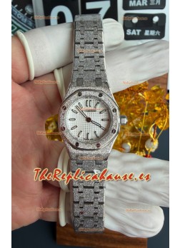Reloj Royal Oak Frosted 67630BC Mini de 23 mm en oro blanco, superclon