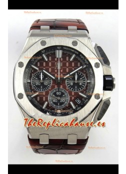 Reloj Royal Oak Offshore Chronograph 26420 con esfera marrón, superclon