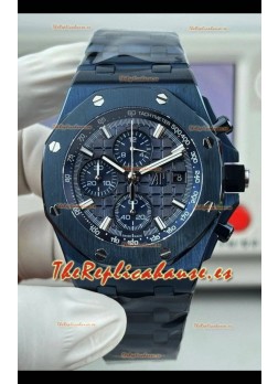 Reloj cronógrafo superclon Royal Oak Offshore Blue con revestimiento DLC