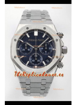 Reloj Royal Oak Chrono 26240 con esfera azul, MVMNT con volante de inercia variable y caja de acero, superclon