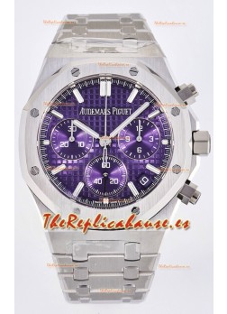 Reloj Royal Oak Chrono 26240 con esfera morada, MVMNT con volante de inercia variable, caja de acero, superclon