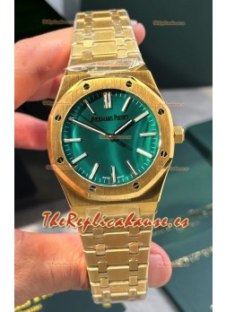 Reloj Royal Oak 15513BA con esfera de malaquita y oro amarillo, superclon