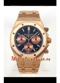 Reloj Royal Oak Chrono 26240 Superclon con esfera azul y oro rosa