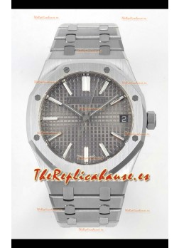 Reloj Royal Oak 15510 Superclon de 41 mm con esfera gris y correa de acero 904L