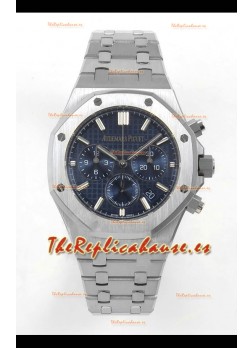 Reloj Royal Oak Chrono 26240 con esfera azul y caja de acero, superclon
