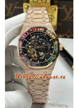 Reloj Royal Oak Openworked 15412OR Oro rosa esmerilado, Superclon