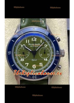 Reloj Blancpain Air Command Superclon con caja de acero y bisel azul