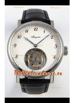 Reloj Breguet Classique Tourbillon con esfera de acero inoxidable y números, réplica perfecta