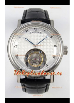 Reloj Breguet Classique Tourbillon de acero inoxidable con esfera romana, superclon