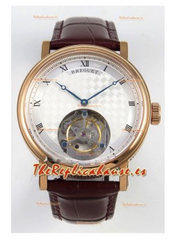 Breguet Classique Tourbillon Reloj Super Clon con Esfera Romana en Oro Rosa