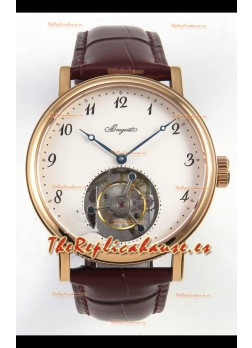 Reloj Breguet Classique Tourbillon con esfera de números en oro rosa, réplica perfecta