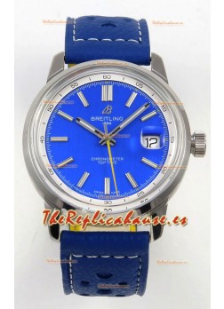 Reloj Top Time B31 Superclon de 38 mm con esfera azul y segundero amarillo
