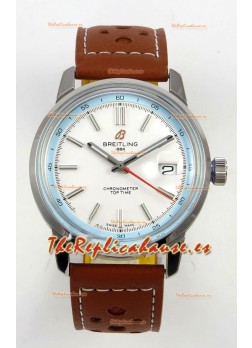 Reloj Top Time B31 Superclon de 38 mm con esfera blanca y segundero rojo