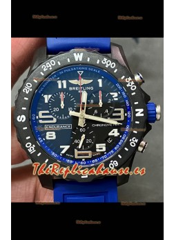 Reloj réplica Breitling Endurance PRO 44 con correa azul oscuro y movimiento de cuarzo suizo