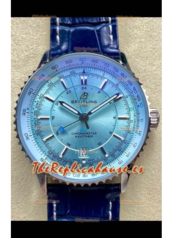 Reloj réplica suizo Breitling Navitimer 01 GMT con esfera azul hielo