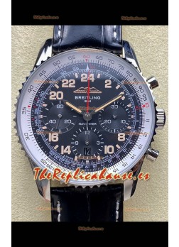 Reloj réplica suizo Breitling Navitimer B02 con esfera gris de acero inoxidable