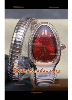 Reloj Serpenti Superclon bicolor con esfera roja