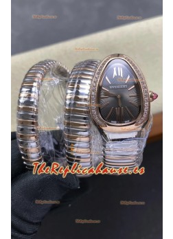 Reloj Serpenti Tubogas Double Spiral con esfera gris y dos tonos Superclon