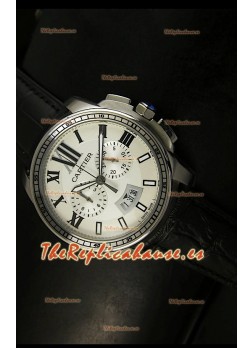 Calibre De Cartier, Reloj cronógrafo Réplica Japonesa, en acero inoxidable
