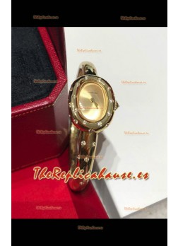 Reloj réplica Baignoire De Cartier Superclon Quartz de oro amarillo