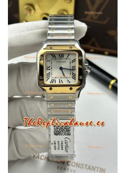 Reloj Cartier Santos Swiss Quartz de 27 mm, bicolor, superclone