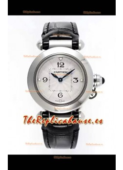 Reloj Pasha De Cartier con caja de acero de 30 mm, réplica de alta calidad