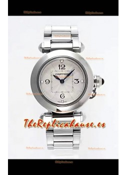 Reloj Pasha De Cartier con caja de acero de 30 mm, réplica de alta calidad