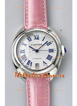 Reloj Cle De Cartier automático Superclon de 40 mm con correa rosa
