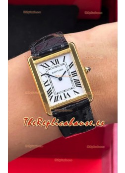 Reloj Cartier Tank Solo de 27 mm, oro amarillo, cuarzo suizo, superclon