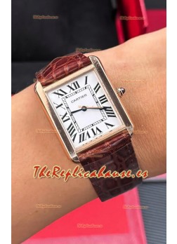 Reloj Cartier Tank Solo de 27 mm, oro rosa, cuarzo suizo, superclon