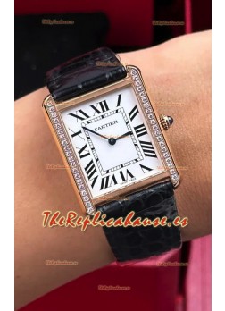 Reloj Cartier Tank Solo de 27 mm, oro rosa, cuarzo suizo, superclon