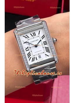 Reloj Cartier Tank Solo Suizo Automatic de 31 mm con diamantes, superréplica