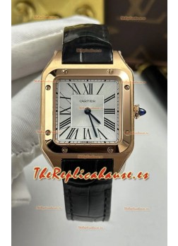 Reloj Cartier Santos Dumont de 27 mm, réplica súper original, con caja de oro rosa