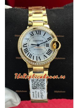 Reloj Ballon De Cartier automático de oro amarillo de 33 mm, superclon