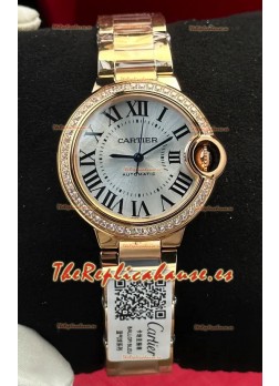 Reloj Ballon De Cartier automático de 33 mm, oro rosa, superclon