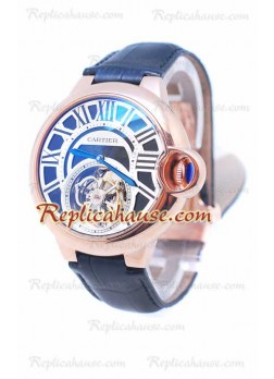 Cartier Ballon de Bleu Flying Tourbillon Rose Gold Reloj Cara Negra
