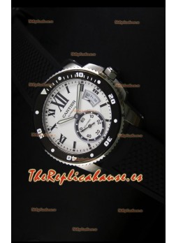 Calibre De Cartier Reloj con Caja de Acero 42MM Dial Blanco -  Reloj Réplica Espejo 1:1